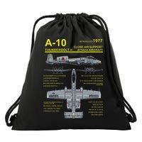 A 10 Thunderbolt Ii Warthog Military Jet Blueprint Drawstring Bag