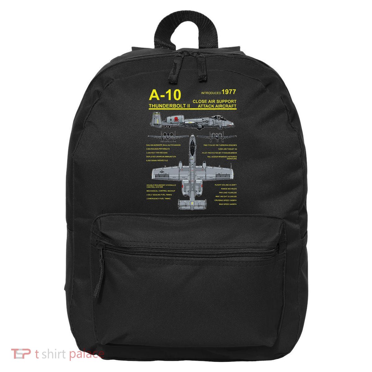 A 10 Thunderbolt Ii Warthog Military Jet Blueprint 16 in Basic Backpack