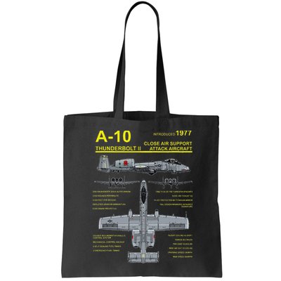 A 10 Thunderbolt Ii Warthog Military Jet Blueprint Bag
