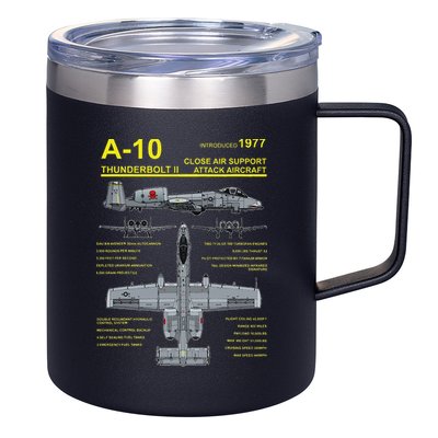 A 10 Thunderbolt Ii Warthog Military Jet Blueprint 12oz Stainless Steel Coffee Mug