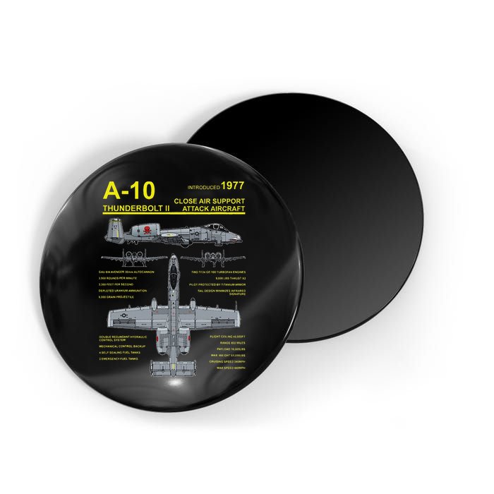 A 10 Thunderbolt Ii Warthog Military Jet Blueprint Magnet