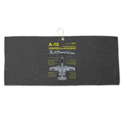 A 10 Thunderbolt Ii Warthog Military Jet Blueprint Large Microfiber Waffle Golf Towel