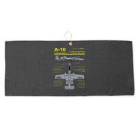 A 10 Thunderbolt Ii Warthog Military Jet Blueprint Large Microfiber Waffle Golf Towel