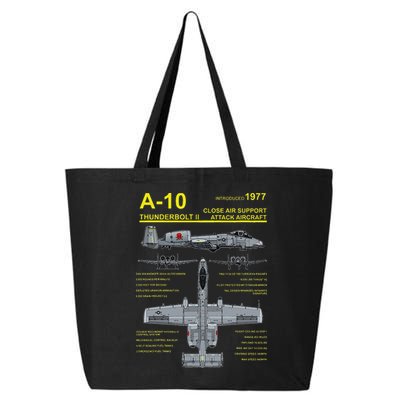 A 10 Thunderbolt Ii Warthog Military Jet Blueprint 25L Jumbo Tote