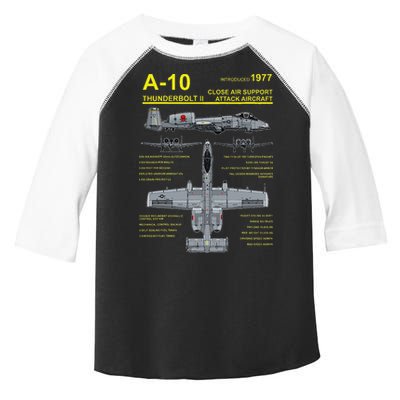 A 10 Thunderbolt Ii Warthog Military Jet Blueprint Toddler Fine Jersey T-Shirt