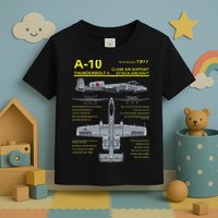 A 10 Thunderbolt Ii Warthog Military Jet Blueprint Toddler T-Shirt