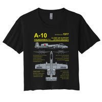 A 10 Thunderbolt Ii Warthog Military Jet Blueprint Women's Crop Top Tee