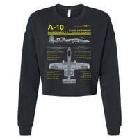 A 10 Thunderbolt Ii Warthog Military Jet Blueprint Cropped Pullover Crew