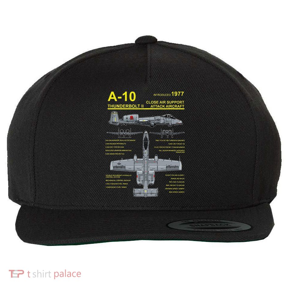 A 10 Thunderbolt Ii Warthog Military Jet Blueprint Wool Snapback Cap