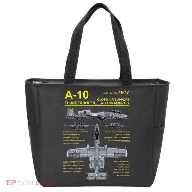 A 10 Thunderbolt Ii Warthog Military Jet Blueprint Zip Tote Bag