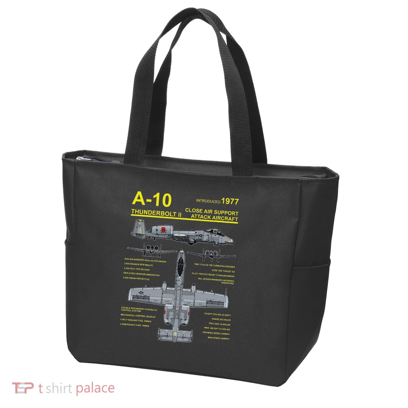 A 10 Thunderbolt Ii Warthog Military Jet Blueprint Zip Tote Bag