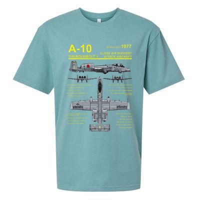 A 10 Thunderbolt Ii Warthog Military Jet Blueprint Sueded Cloud Jersey T-Shirt