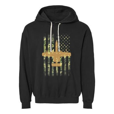 A 10 Thunderbolt Ii Warthog Camo Flag Military Airplane Garment-Dyed Fleece Hoodie