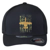 A 10 Thunderbolt Ii Warthog Camo Flag Military Airplane Flexfit Unipanel Trucker Cap