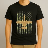 A 10 Thunderbolt Ii Warthog Camo Flag Military Airplane T-Shirt
