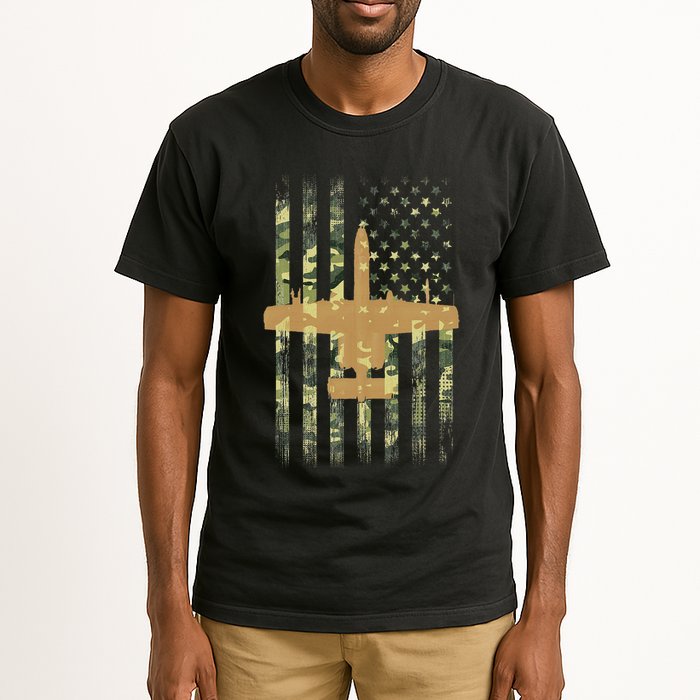 A 10 Thunderbolt Ii Warthog Camo Flag Military Airplane Tall T-Shirt