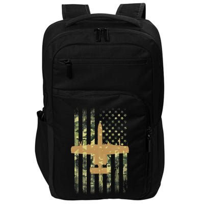 A 10 Thunderbolt Ii Warthog Camo Flag Military Airplane Impact Tech Backpack