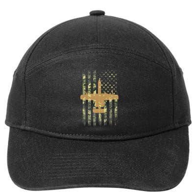 A 10 Thunderbolt Ii Warthog Camo Flag Military Airplane 7-Panel Snapback Hat