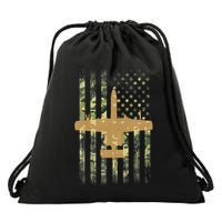 A 10 Thunderbolt Ii Warthog Camo Flag Military Airplane Drawstring Bag