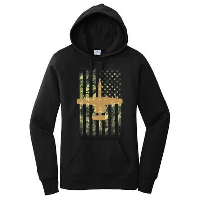 A 10 Thunderbolt Ii Warthog Camo Flag Military Airplane Women's Pullover Hoodie