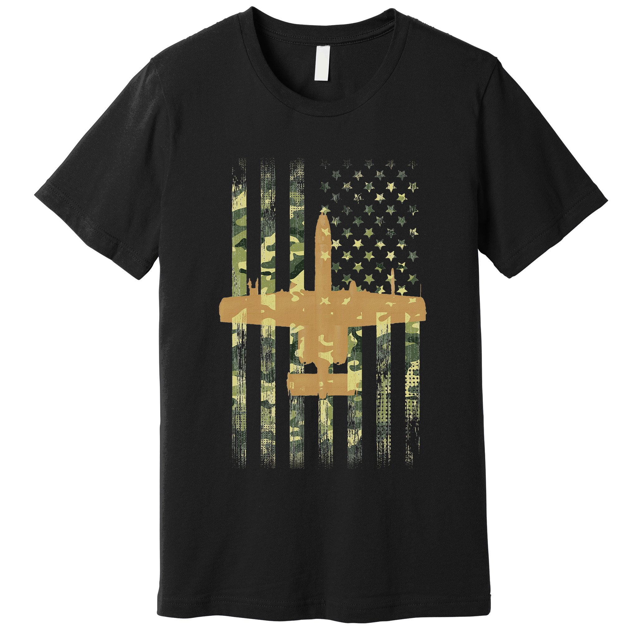 A 10 Thunderbolt Ii Warthog Camo Flag Military Airplane Premium T-Shirt