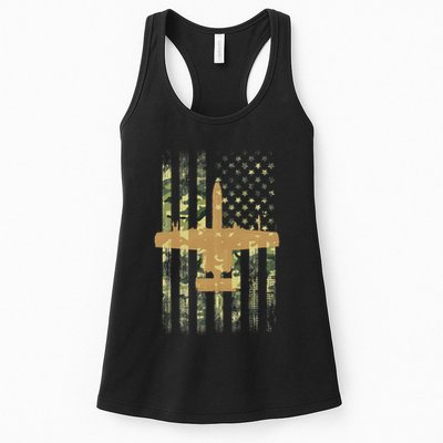 A 10 Thunderbolt Ii Warthog Camo Flag Military Airplane Womens Tank Top