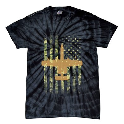 A 10 Thunderbolt Ii Warthog Camo Flag Military Airplane Tie-Dye T-Shirt