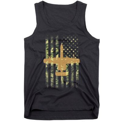 A 10 Thunderbolt Ii Warthog Camo Flag Military Airplane Tank Top