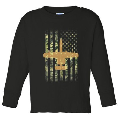 A 10 Thunderbolt Ii Warthog Camo Flag Military Airplane Toddler Long Sleeve Shirt
