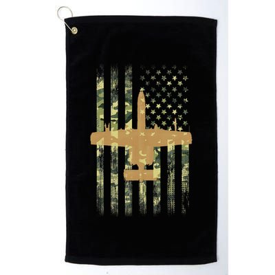 A 10 Thunderbolt Ii Warthog Camo Flag Military Airplane Golf Towel