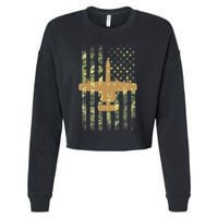 A 10 Thunderbolt Ii Warthog Camo Flag Military Airplane Cropped Pullover Crew