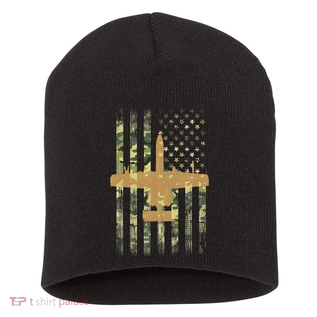 A 10 Thunderbolt Ii Warthog Camo Flag Military Airplane Short Acrylic Beanie