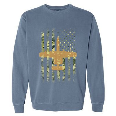 A 10 Thunderbolt Ii Warthog Camo Flag Military Airplane Garment-Dyed Sweatshirt