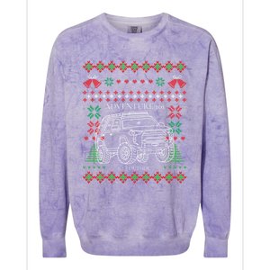 Adventure 101 Ugly Christmas 4runner Surf Gift Colorblast Crewneck Sweatshirt