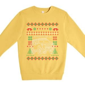 Adventure 101 Ugly Christmas 4runner Surf Gift Premium Crewneck Sweatshirt