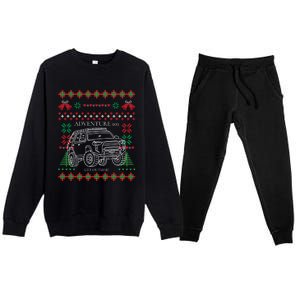 Adventure 101 Ugly Christmas 4runner Surf Gift Premium Crewneck Sweatsuit Set