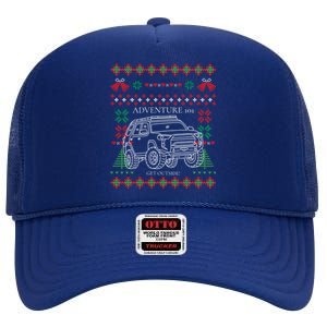 Adventure 101 Ugly Christmas 4runner Surf Gift High Crown Mesh Back Trucker Hat