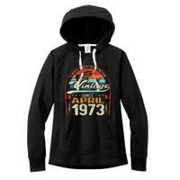 April 1973 Vintage 50th Birthday 50 Year Old Fishing Lovers Women's Fleece Hoodie