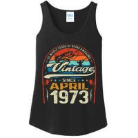 April 1973 Vintage 50th Birthday 50 Year Old Fishing Lovers Ladies Essential Tank