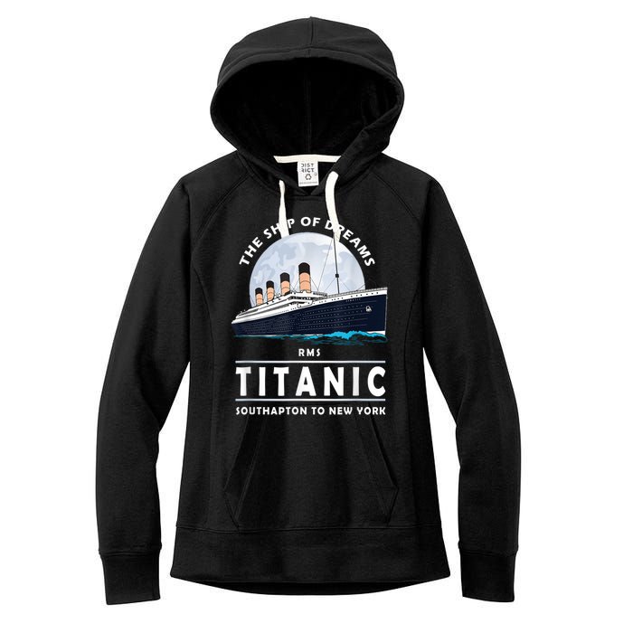 A 1912 Vintage Titanic Voyage Ship Cruise For Son Women's Fleece Hoodie