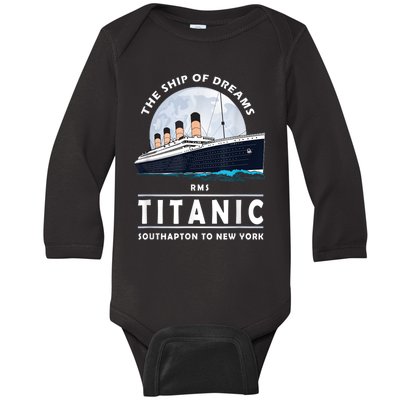 A 1912 Vintage Titanic Voyage Ship Cruise For Son Baby Long Sleeve Bodysuit