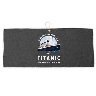 A 1912 Vintage Titanic Voyage Ship Cruise For Son Large Microfiber Waffle Golf Towel