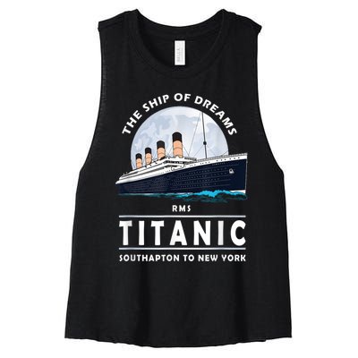 A 1912 Vintage Titanic Voyage Ship Cruise For Son Women's Racerback Cropped Tank