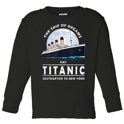 A 1912 Vintage Titanic Voyage Ship Cruise For Son Toddler Long Sleeve Shirt