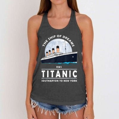 A 1912 Vintage Titanic Voyage Ship Cruise For Son Women's Knotted Racerback Tank