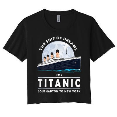 A 1912 Vintage Titanic Voyage Ship Cruise For Son Women's Crop Top Tee