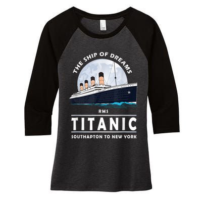 A 1912 Vintage Titanic Voyage Ship Cruise For Son Women's Tri-Blend 3/4-Sleeve Raglan Shirt