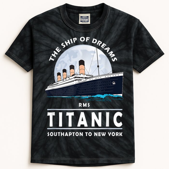 A 1912 Vintage Titanic Voyage Ship Cruise For Son Kids Tie-Dye T-Shirt