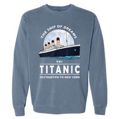 A 1912 Vintage Titanic Voyage Ship Cruise For Son Garment-Dyed Sweatshirt