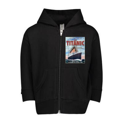 A 1912 Vintage Titanic Voyage Ship Cruise Vessel Toddler Zip Fleece Hoodie